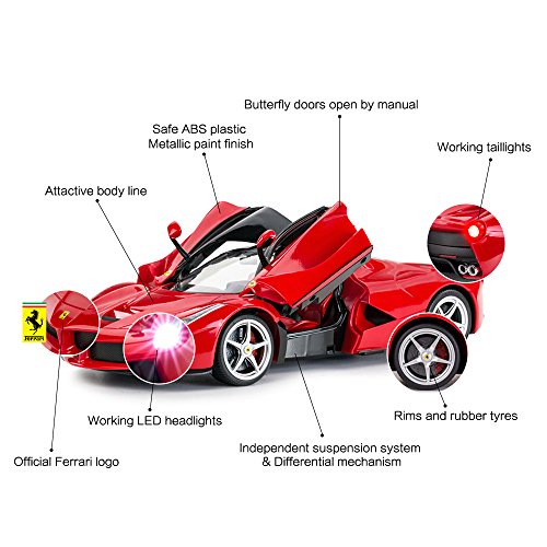 RASTAR LaFerrari Remote Control Car, 1:14 Ferrari Remote Controlled Toy Car, RC Cars for Kids Boys Adults, Red Ferrari Car