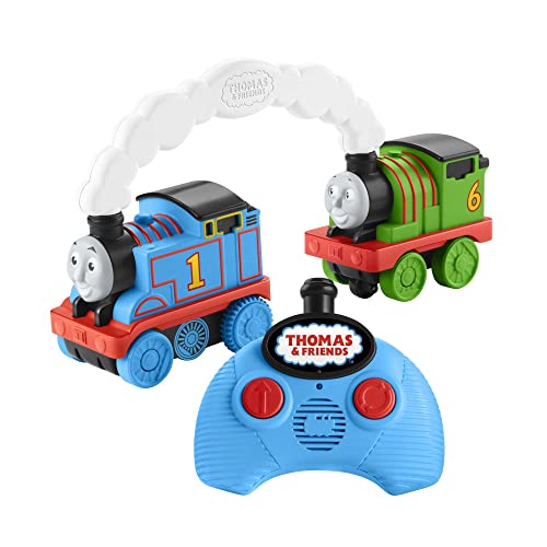 Fisher-Price Thomas & Friends Race & Chase R/C - UK English Edition, remote controlled toy train engines for toddlers and preschool kids, HDB64