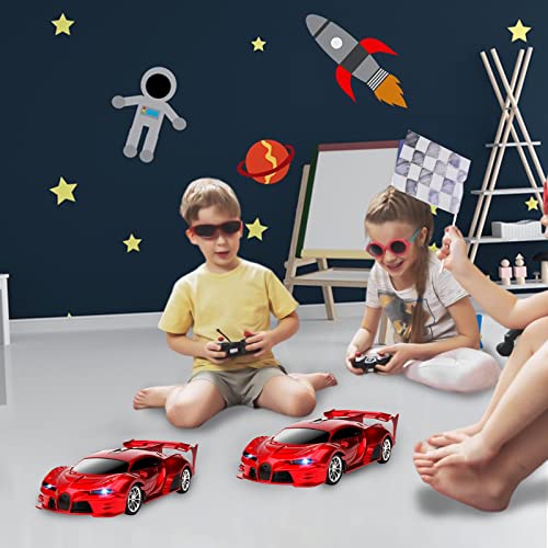 lewinner Remote Control Cars for Kids 1/18 High-Speed RC Car Toys for Boys Girls 3 4 5 6 7 8 9 Years Older Kids Toys Car with Headlight Christmas Birthday Gifts for Kids (Red)