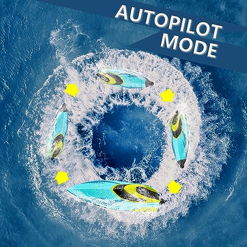 4DRC S3 RC Boat with LED Light, 30+ Mins, Self Righting Remote Control Boat for Pools & Lakes, 30+ MPH, 2.4GHz Racing Boats, 2 Battery, Pool Toys for Kids, Radio Controlled Watercraft