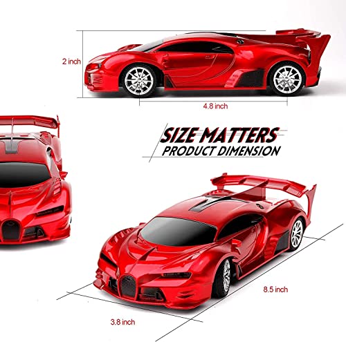 lewinner Remote Control Cars for Kids 1/18 High-Speed RC Car Toys for Boys Girls 3 4 5 6 7 8 9 Years Older Kids Toys Car with Headlight Christmas Birthday Gifts for Kids (Red)