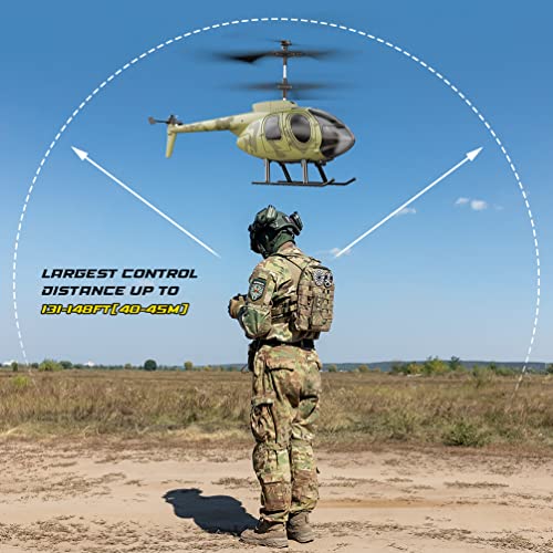 VATOS Remote Control Helicopter for Kids, Camouflage RC Helicopter, 2.4GHz Radio Controlled Helicopter with Gyro 3 Channel Indoor Toy, One-Key Take-Off, Gift for Boys Adults