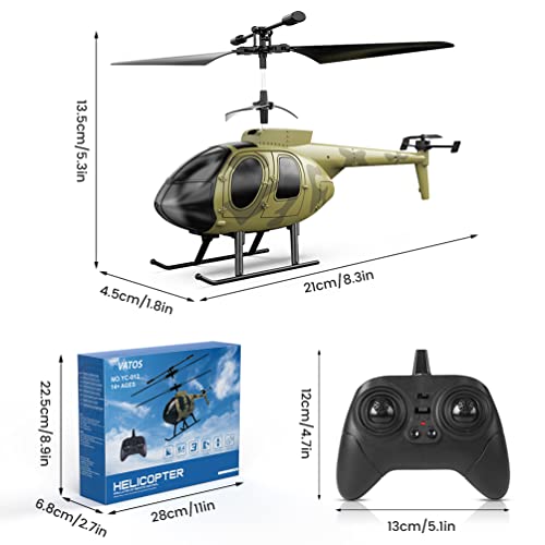 VATOS Remote Control Helicopter for Kids, Camouflage RC Helicopter, 2.4GHz Radio Controlled Helicopter with Gyro 3 Channel Indoor Toy, One-Key Take-Off, Gift for Boys Adults