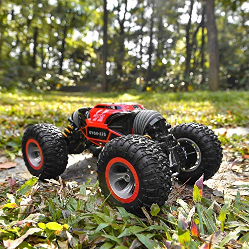BEZGAR TD141 Remote Control Cars - 1:14 Scale RC Car, 4WD Transform 15 KM/H All Terrains Twist RC Stunt Car, Toy Vehicle with Rechargeable Battery for Boys Kids Girls