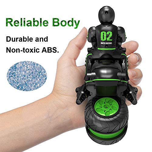 RC Motorcycle, Kids Remote Control Motorcycle Double Sided Flips 360°Rotating Stunt Car for Boys,2.4Ghz High Speed Rock Crawler Vehicle with 4 Batteries,Gift for Kids Age 4,5,6,7,8 and Up Year Old