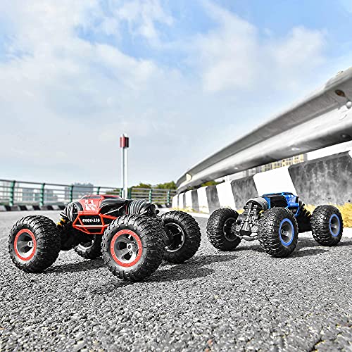 BEZGAR TD141 Remote Control Cars - 1:14 Scale RC Car, 4WD Transform 15 KM/H All Terrains Twist RC Stunt Car, Toy Vehicle with Rechargeable Battery for Boys Kids Girls