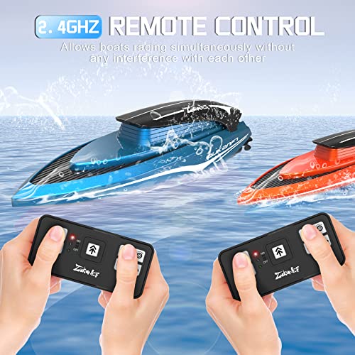 uleway Remote Control Boat, 2.4GHz High Speed Electric Racing Boat, My First Little RC Boat for Kids, Radio Controlled Boat with Rechargeable Batteries, Mini Water Toy Gifts for Pool Lake Pond (Blue)