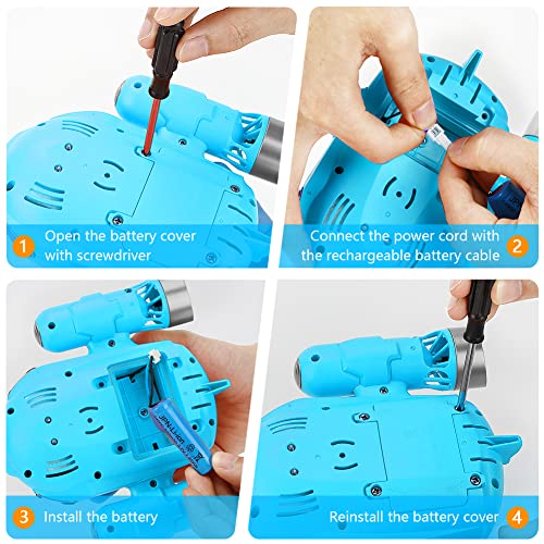 CestMall RC Boat Toys for Boys Girls, 2.4GHz Remote Control Motorboat with Spray/Light Function Double Propellers Remote Control Boats rechargeable Swimming Pool Toys Boat for Pool Lake (Blue)