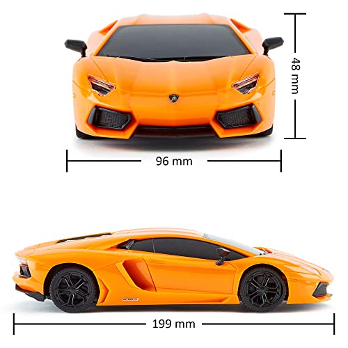 CMJ RC Cars Lamborghini Aventador LP700-4 Officially Licensed Remote Control RC Car 1:24 Scale Working Lights 2.4Ghz (Orange)
