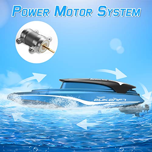uleway Remote Control Boat, 2.4GHz High Speed Electric Racing Boat, My First Little RC Boat for Kids, Radio Controlled Boat with Rechargeable Batteries, Mini Water Toy Gifts for Pool Lake Pond (Blue)