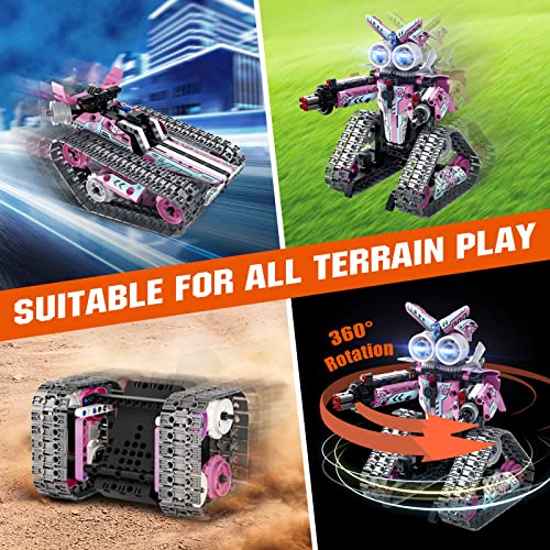 OKKIDY Remote Control Building Toys, 3-in-1 STEM Robot Building Kit for Kids,408 PCS Remote & APP Controlled Stunt Robot,Programming Robot Mindstorms Gift for Boys Girls Ages 6 7 8 9 10+ Year Old