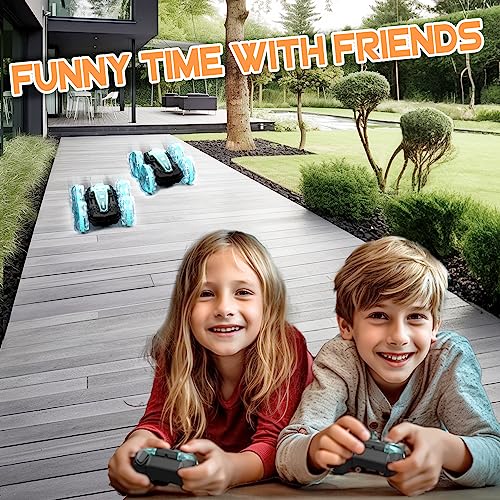 Korffe Remote Control Car, Amphibious RC Car for 4 5 6 7 8 9 Years Old, 4WD Off-Road Toy Car, Waterproof Stunt Car Toy Vehicle, 360° Rotating Toy Car Perfect Birthday for 8-12 Years Old Kids