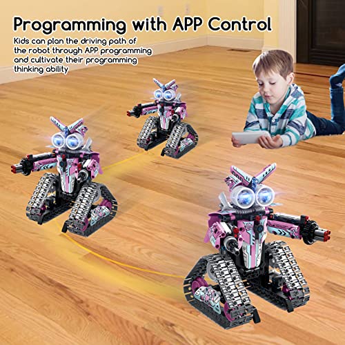 OKKIDY Remote Control Building Toys, 3-in-1 STEM Robot Building Kit for Kids,408 PCS Remote & APP Controlled Stunt Robot,Programming Robot Mindstorms Gift for Boys Girls Ages 6 7 8 9 10+ Year Old