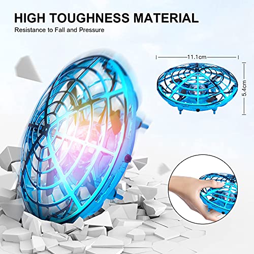 Kriogor UFO Mini Drone for Kids, Remote Control and Hand Controlled 2 Control Modes, Hand Sensor RC Quadcopter Infrared Induction Flying Ball Flying Toys for Boys Girls Christmas Toys Gifts Indoor Toy