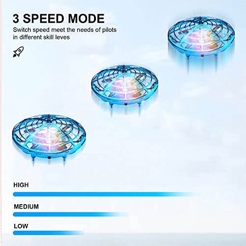 Kriogor UFO Mini Drone for Kids, Remote Control and Hand Controlled 2 Control Modes, Hand Sensor RC Quadcopter Infrared Induction Flying Ball Flying Toys for Boys Girls Christmas Toys Gifts Indoor Toy