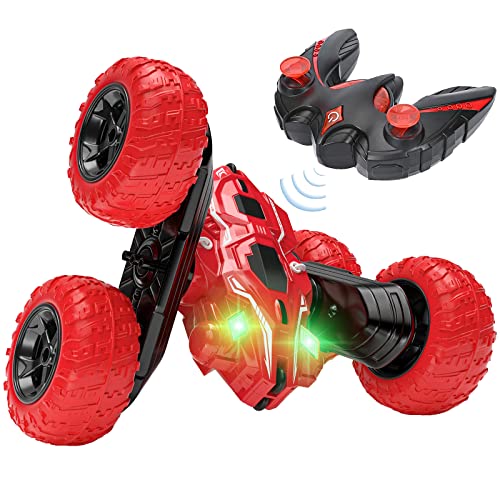 voltenick Remote Control Car 4WD RC Car 360°Double Side Flips 2.4GHz RC Radio Controlled High Speed Stunt Car Toy Cars for 6-12 Years Old Kids Boys Gift (Red)