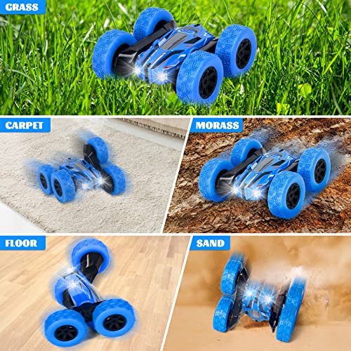 Thedttoy Remote Control Cars 360° Double Side Flips RC Stunt Car, 2.4Ghz High Speed Off Road Car Toys Rechargeable Radio Control Truck Toy, Birthday Children's Day Gift for Boys Kids age 3-12 (Blue)