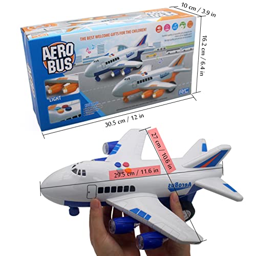 Escomdp 4CH RC Aeroplane Radio Remote Control Vehicle Car Electric Plane Airplane Model Toy Music, Light Kids Birthday Gifts (Blue)