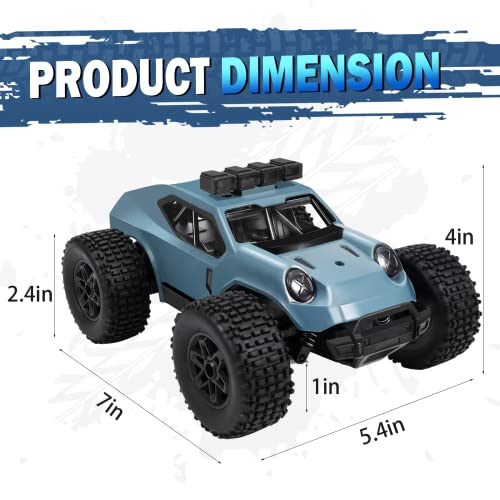 Kizeefun Remote Control Car for Boys, 2.4Ghz 1/20 RC Car Off-Road Vehicle 20km/h All Terrain Electric Toy Off-Road RC Car with 2 Batteries 50min Playtime and LED Headlight Gift for Kids
