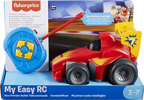 Fisher-Price My Easy RC Toy Car Battery Powered Remote Controlled Vehicle for Preschool Pretend Play Ages 3+ Years, GVY94