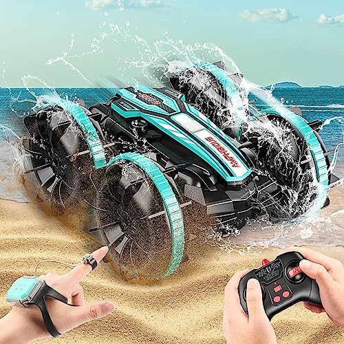 HappyGoLucky Toys for 3-12 Year Old Boys, Amphibious Remote Control Cars for Kids Age 3 4 5 RC Stunt Car Boys Toys Age 6 7 8 Outdoor Toys 3-10 Year Old Boys Gifts Age 4-12 Kids Toys Age 3-12