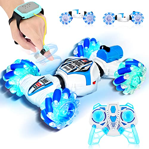 Achort Remote Control Car for Kids 2.4GHz RC Stunt Twist Car Toy Transform Racing Car with Gesture Control 4WD Off Road Crawler with Light and Spray Christmas Birthday Toys Gift for Boys Girls