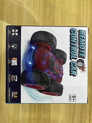 Allaugh Remote Control Car Toy for Kids, 2.4G Double Side RC Stunt Crawler 4WD Racing Radio Car Fast Offroad Car Game Cool Gadget Stocking Filler Xmas Gift Present for Boys Girls Children Teenager