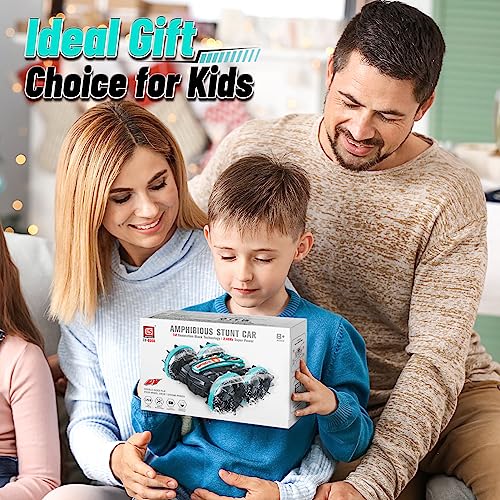 HappyGoLucky Toys for 3-12 Year Old Boys, Amphibious Remote Control Cars for Kids Age 3 4 5 RC Stunt Car Boys Toys Age 6 7 8 Outdoor Toys 3-10 Year Old Boys Gifts Age 4-12 Kids Toys Age 3-12