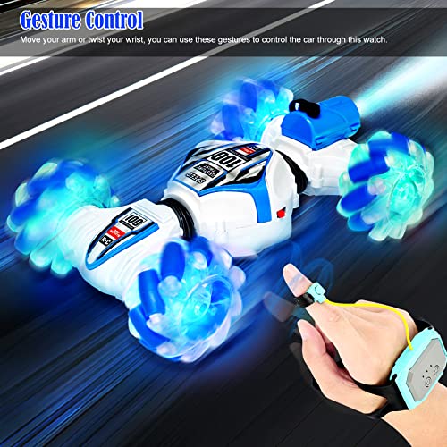 Achort Remote Control Car for Kids 2.4GHz RC Stunt Twist Car Toy Transform Racing Car with Gesture Control 4WD Off Road Crawler with Light and Spray Christmas Birthday Toys Gift for Boys Girls
