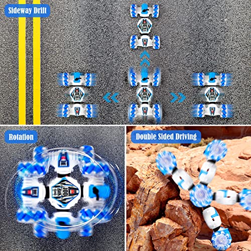 Achort Remote Control Car for Kids 2.4GHz RC Stunt Twist Car Toy Transform Racing Car with Gesture Control 4WD Off Road Crawler with Light and Spray Christmas Birthday Toys Gift for Boys Girls