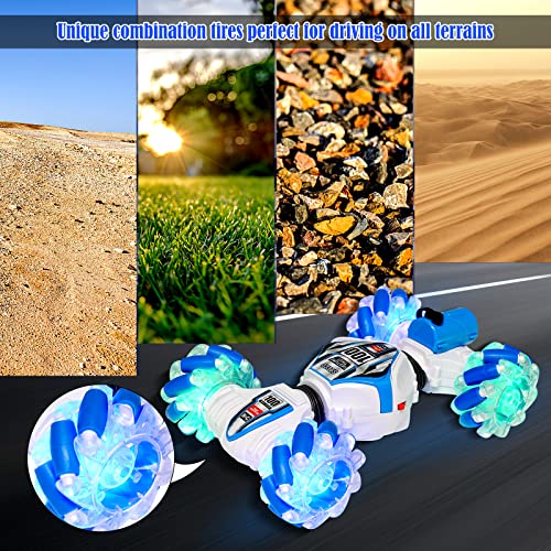 Achort Remote Control Car for Kids 2.4GHz RC Stunt Twist Car Toy Transform Racing Car with Gesture Control 4WD Off Road Crawler with Light and Spray Christmas Birthday Toys Gift for Boys Girls