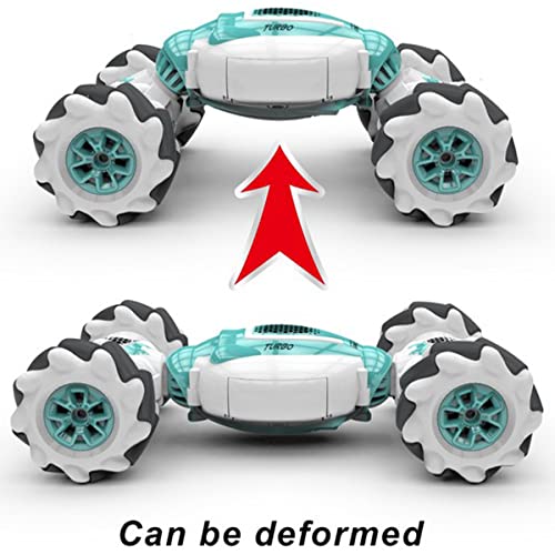 Fanomini Remote Control Car Toy 360° Rotation Transforming Gesture Induction Stunt Car Rechargeable Reusable Hand Controlled 4WD Off-Road Drift Car with 220mA Battery for Kids Boys Girls (green)