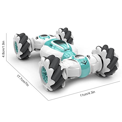 Fanomini Remote Control Car Toy 360° Rotation Transforming Gesture Induction Stunt Car Rechargeable Reusable Hand Controlled 4WD Off-Road Drift Car with 220mA Battery for Kids Boys Girls (green)