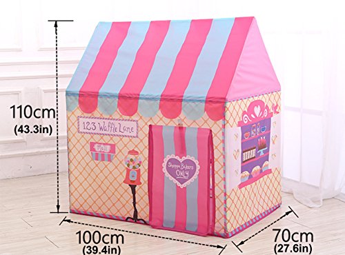 Floving Girls Indoor Outdoor Play Tents Kids Ice Cream and Bakery Shop Playhouse Palace Tents (Pink)