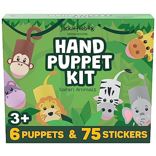 Hand Puppet Animal Craft Kit for Kids 6-in-1 | Gifts for Kids Ages 4-8 | DIY Arts & Crafts kit | Great Storytelling, Role-Playing Puppets | Gift for Girls and Boys | Toddler Activities
