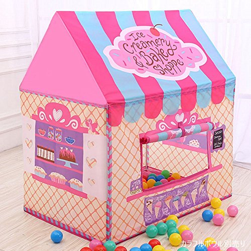 Floving Girls Indoor Outdoor Play Tents Kids Ice Cream and Bakery Shop Playhouse Palace Tents (Pink)