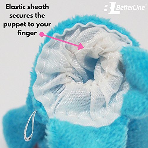 BETTERLINE 20-Piece Finger Puppets Set - Cloth Puppets with 14 Animals and 6 People Family Members - Fits Adults and Children Fingers