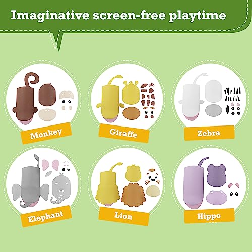 Hand Puppet Animal Craft Kit for Kids 6-in-1 | Gifts for Kids Ages 4-8 | DIY Arts & Crafts kit | Great Storytelling, Role-Playing Puppets | Gift for Girls and Boys | Toddler Activities