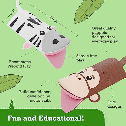 Hand Puppet Animal Craft Kit for Kids 6-in-1 | Gifts for Kids Ages 4-8 | DIY Arts & Crafts kit | Great Storytelling, Role-Playing Puppets | Gift for Girls and Boys | Toddler Activities
