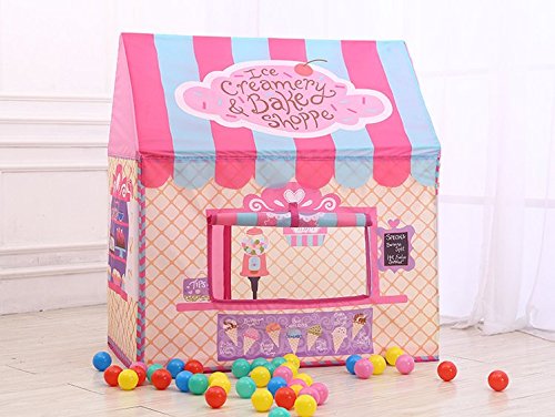 Floving Girls Indoor Outdoor Play Tents Kids Ice Cream and Bakery Shop Playhouse Palace Tents (Pink)