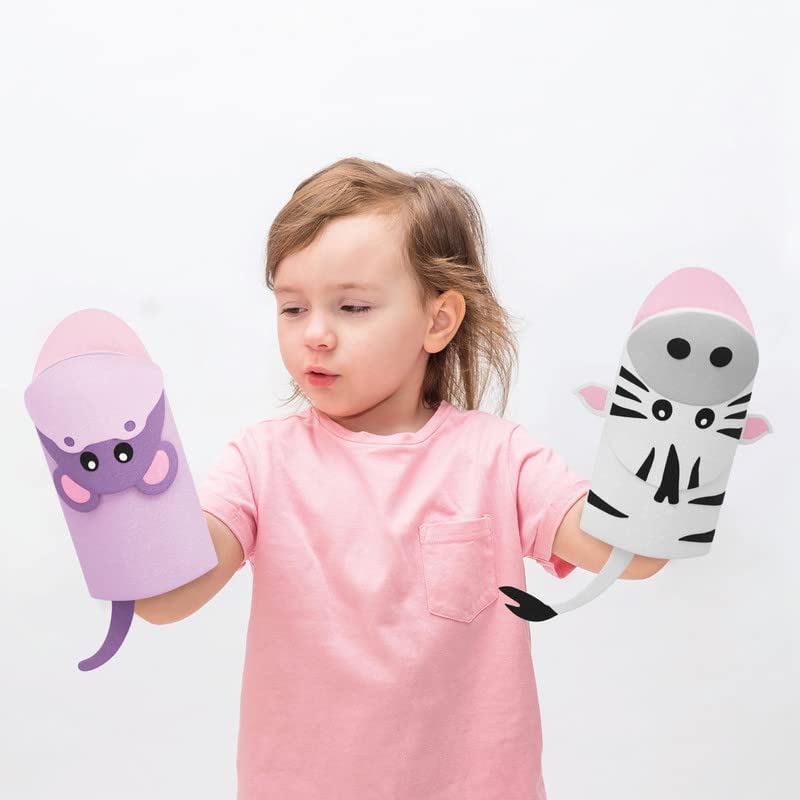 Hand Puppet Animal Craft Kit for Kids 6-in-1 | Gifts for Kids Ages 4-8 | DIY Arts & Crafts kit | Great Storytelling, Role-Playing Puppets | Gift for Girls and Boys | Toddler Activities