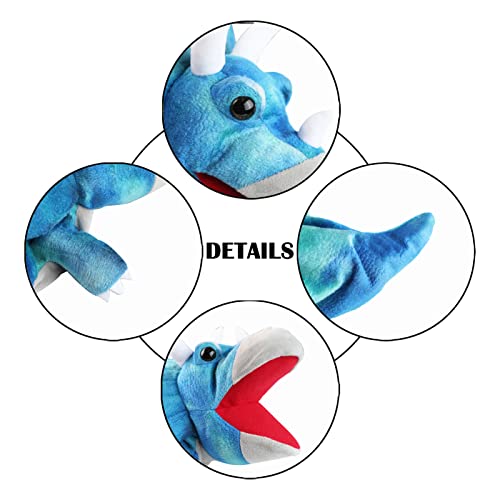 Hand Puppets Dinosaur Puppets for Kids, Dinosaur Toys for Boys Girls, Plush Dinosaur Stuffed Animal Story Toys Gifts for 3-6 Year Old Boy (Triceratops)