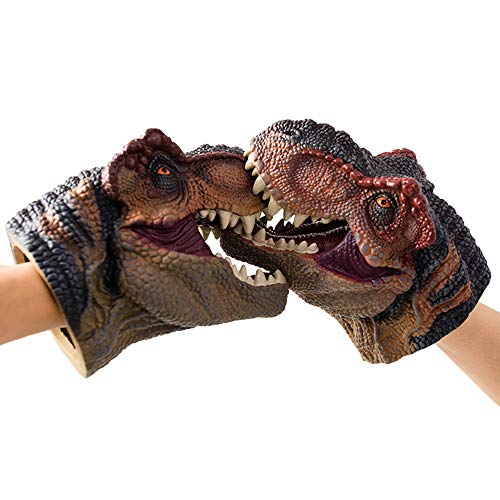Dinosaur Hand Puppet Tyrannosaurus Rex Toy, Dinosaur Toys Hand Puppet Soft Rubber Realistic Dinosaur Model Toys for Kids (1pcs)