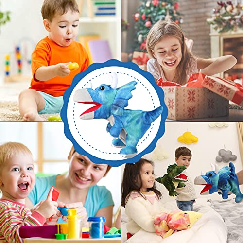 Hand Puppets Dinosaur Puppets for Kids, Dinosaur Toys for Boys Girls, Plush Dinosaur Stuffed Animal Story Toys Gifts for 3-6 Year Old Boy (Triceratops)