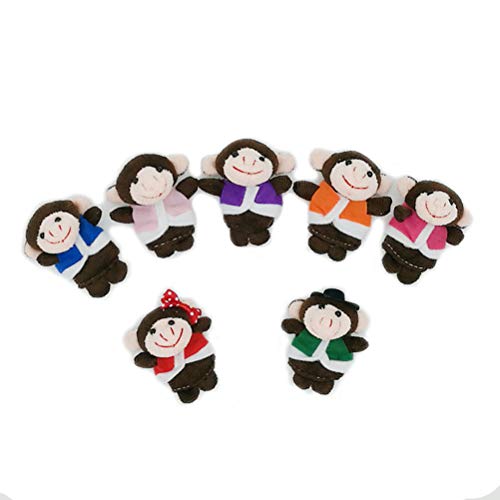 Wopohy Monkey Finger Puppets - Five Little Monkeys Jump on the Bed - Baby Monkey and Parents Doll Toy Children's Rhyme Finger Puppets Parent-Child Toy for Children