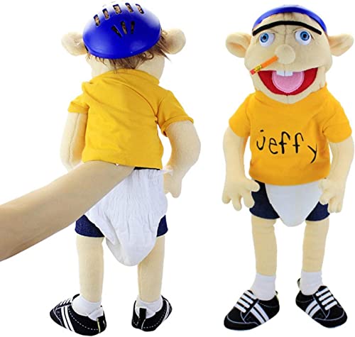 Umifica Jeffy Puppet Plush Toy Doll, Mischievous Funny Puppets Toy with Working Mouth, 60cm Soft Hand Puppet for Birthday Christmas Halloween Party Teaching Preschool