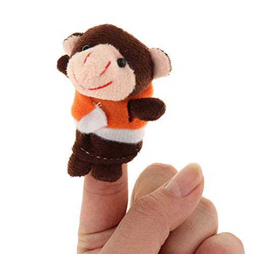 Wopohy Monkey Finger Puppets - Five Little Monkeys Jump on the Bed - Baby Monkey and Parents Doll Toy Children's Rhyme Finger Puppets Parent-Child Toy for Children