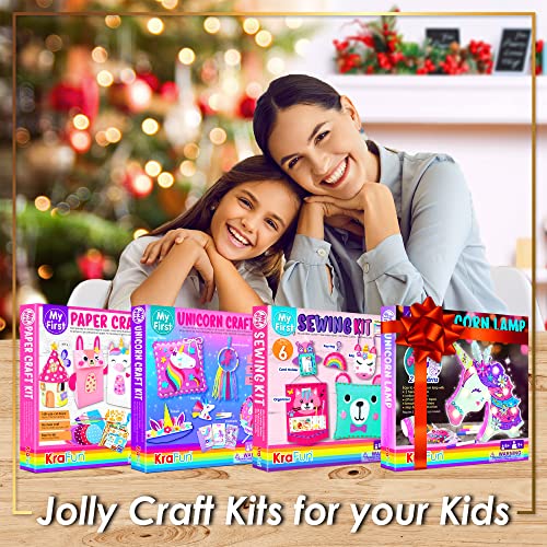 KRAFUN My First Unicorn Bunny Paper Craft Kit for Toddlers and Girls Age 3-8 Years Old, Include 18 Cute DIY Arts and Crafts Projects, Organized Art Activities Supplies Box Preschool Creative Toys