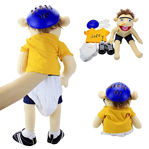 Umifica Jeffy Puppet Plush Toy Doll, Mischievous Funny Puppets Toy with Working Mouth, 60cm Soft Hand Puppet for Birthday Christmas Halloween Party Teaching Preschool