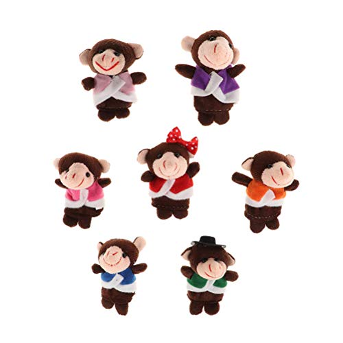Wopohy Monkey Finger Puppets - Five Little Monkeys Jump on the Bed - Baby Monkey and Parents Doll Toy Children's Rhyme Finger Puppets Parent-Child Toy for Children